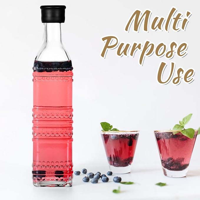 3-Pack Glass Oil Dispensers 500ML/17OZ, Oil and Vinegar Bottles Set