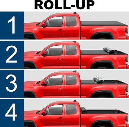 MOSTPLUS 5FT Roll-Up Soft Vinyl Truck Bed Tonneau Cover Compatible with 2016-2023 Toyota Tacoma Extra Short Model On Top Fleetside Cargo Bed 60Inch