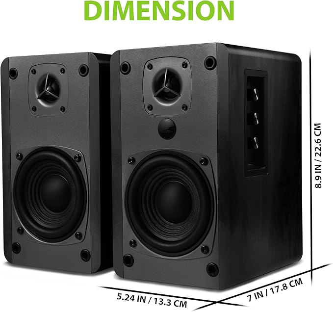 SINGING WOOD BT27 Active Powered Bluetooth Bookshelf Speakers