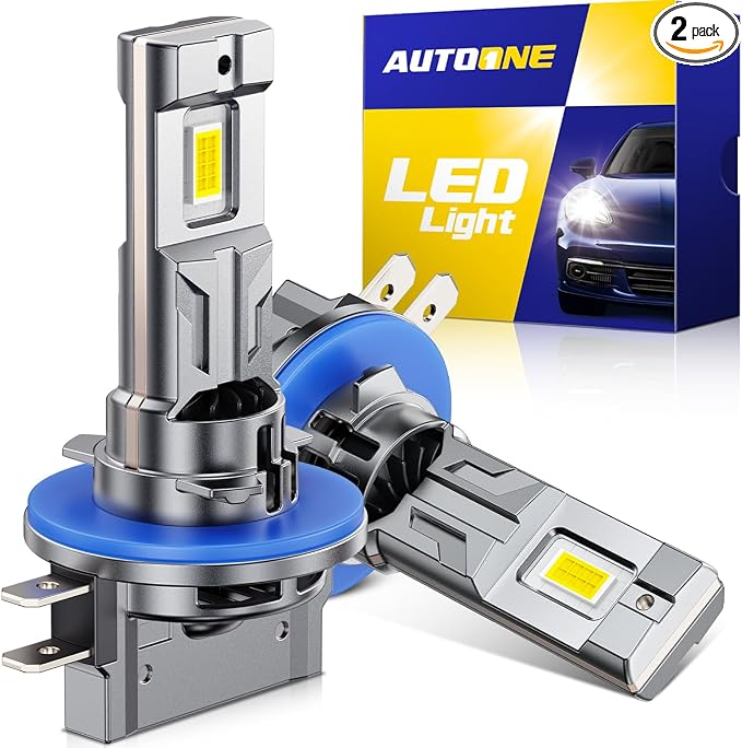 AUTOONE H11B Led Bulbs, 70000LM 6000K Cool White, 14 Times Brightness, H11B Upgraded Lamps Replacement for Cars, Plug and Play (Pack of 2)