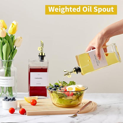 Olive Oil Dispenser Bottle for Kitchen, 16.9 oz/ 500 ml Vinegar Dispenser