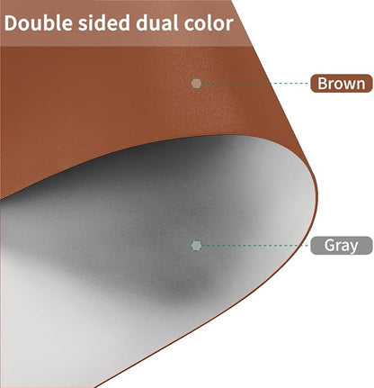 Desk Pad - 14x45 Inch Waterproof Easy to Clean Can Conceal Flaws Protector The Table Top from Scratches Used for Coffee Table Office Table Dresser(Brown+Gray 14x45)