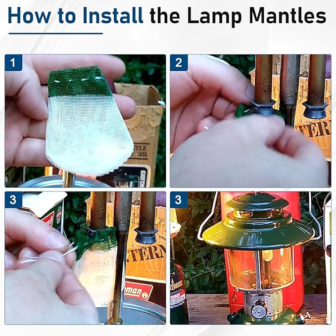 Upgrade Camping Lantern Accessories, Camping Lantern Mantles for Coleman Standard String Tie #21 Mantles(20 Total Mantles)