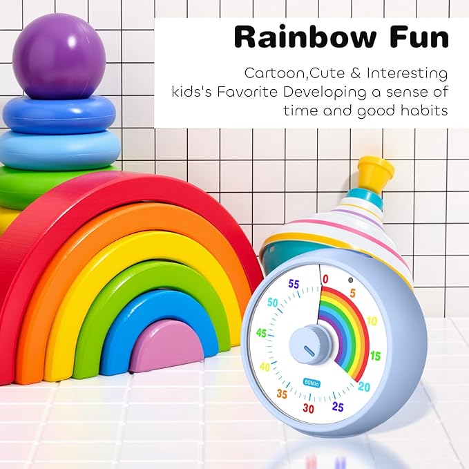 Visual Timer for Kids, 60-Minute Countdown Timer for Classroom Office Kitchen