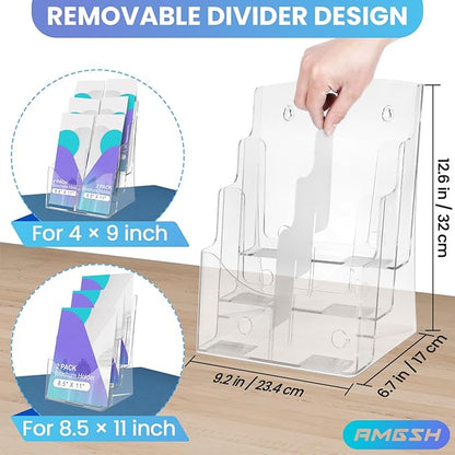 AMGSH 2 Pack 3 Tier Brochure Holder 8.5” x 11”