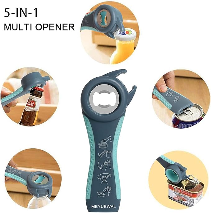 Jar Opener, 5 in 1 Multi Function Can Opener Bottle Opener Kit