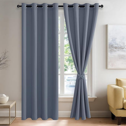 JIUZHEN Dusty Blue Blackout Curtains