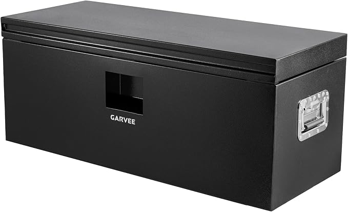 Garvee 36 Inch Black Steel Truck Bed Tool Box, Trailer Tongue Box, Truck Storage Organizer Tool Chest For Truck Bed, RV, Trailer
