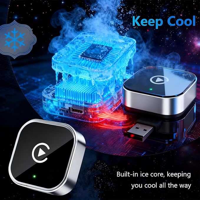 2 in 1 CarPlay Adapter for Toyota GR Supra 2020 2021 2022 2023 2024 2025 2026, CarPlay Wireless Adapter with Auto Reconnect Fast Pairing Bluetooth Connection Compact USB Dongle