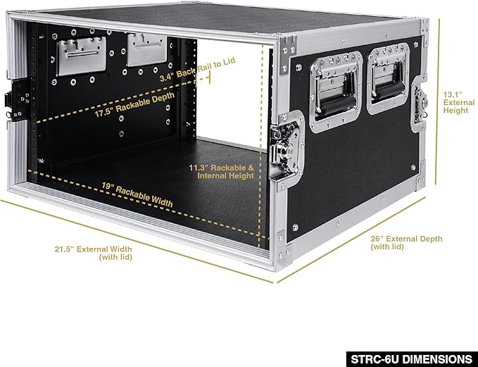 Sound Town 6U PA/DJ Rack/Road Case,