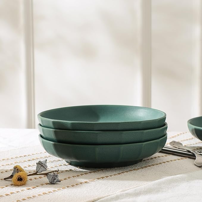 Stone Lain Rio 4-Piece Pasta Bowl Set Stoneware, Green