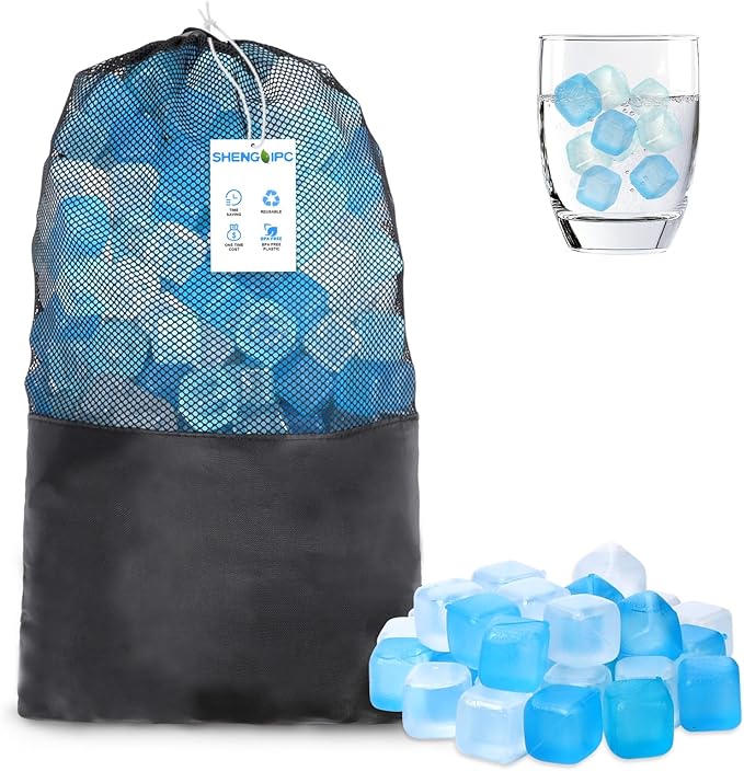 360 Pack Reusable Ice Cubes Refreezable Plastic Ice Cubes Without Diluting Large Pack Ice Cube Frozen BPA Free for Bars Party Ice Bath Camping Fishing
