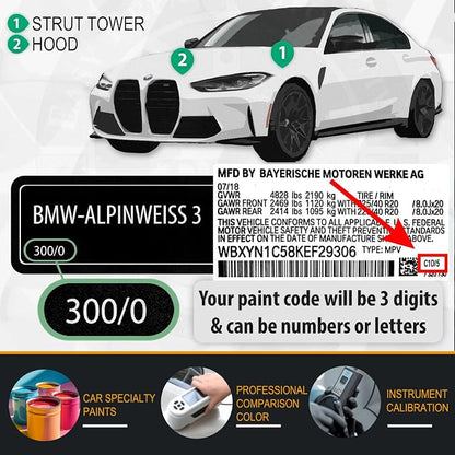 A96 Mineral White Metallic Car Touch Up Paint for BMW, Color Accurate Car Paint Scratch Repair Pen Kit Quick & Easy Fix Vehicle Chips and Automotive Nicks Scuff