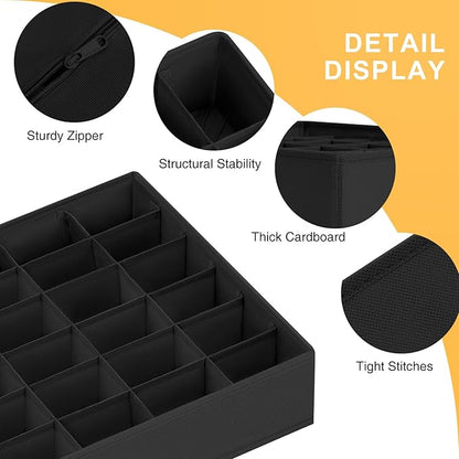 Joyoldelf Sock Drawer Organizer Divider Underwear Organizer 24-cell Fabric