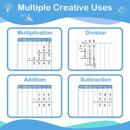 Aizweb 12 Pack Multiplication Chart Dry Erase Board Card,12" x 9" Multiplication Table Times Table Small Whiteboard Math Manipulatives for Kids Student Classroom Must Have Homeschool Teacher Supplies