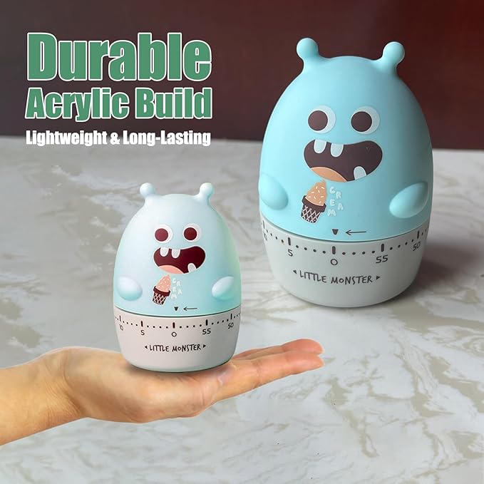 Quirky Creature Mechanical Kitchen Timer, Cute 60-Minute Manual Wind Up