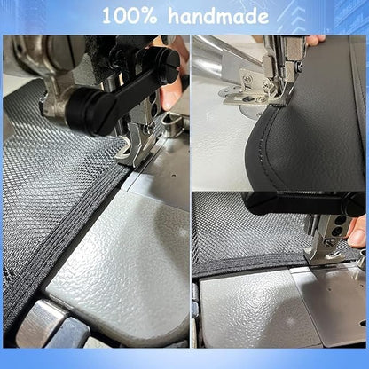 2PACK Leather Car Backseat Organizer with Tablet Holder - 9 Large Storage Pockets, Foldable Food Tray & Anti-Scratch Kick Mats - Universal Car Seat Protector for Kids, Pets & Travel Accessories