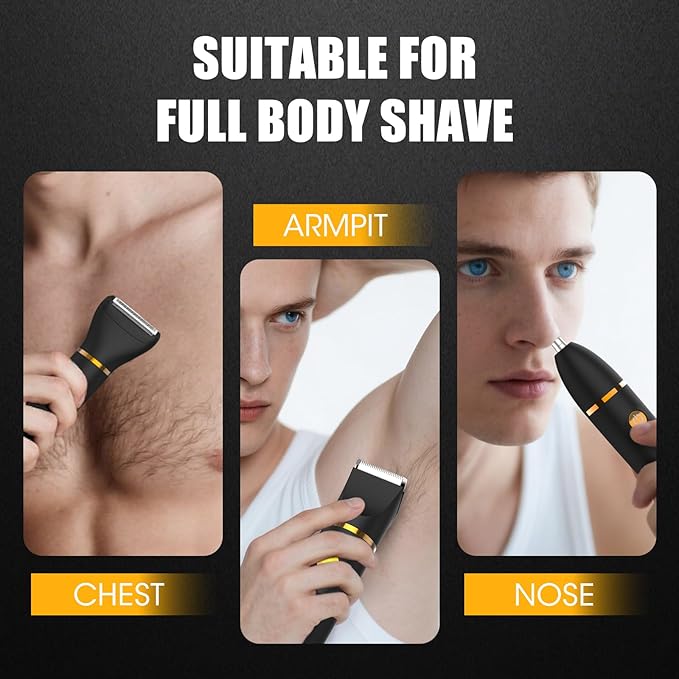 Qreeyx Manscape Body Trimmer for Men, 3 in 1 Men's Grooming Kit
