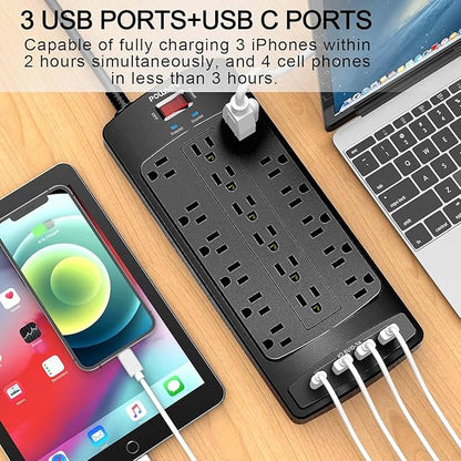18 Outlets Surge Protector Power Strip