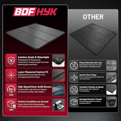 BDFHYK Hard Tri-Fold Tonneau Cover for Ram 1500 2009-2018 1500 Classic 2019-2026 2500/3500 2010-2026 6.4 FT Bed, Waterproof, Low Profile, Anti-Theft Lock, Easy Install, Incompatible with RamBox