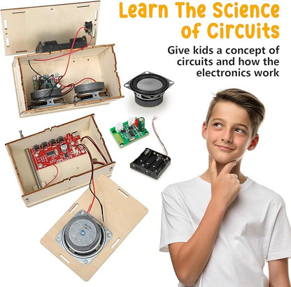 Stem Projects Toys for Boys age 8-12 12-14 Science Kit Building Own Bluetooth Speaker & FM Radio DIY Electronics Kit Science Experiments Kid 9-12 Boy Toys Birthday Gift 8 9 10 11 13 Year Old Teen Girl