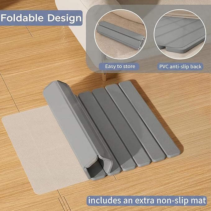 Foldable Stone Bath Mat, Quick Dry Stone Drying Mats