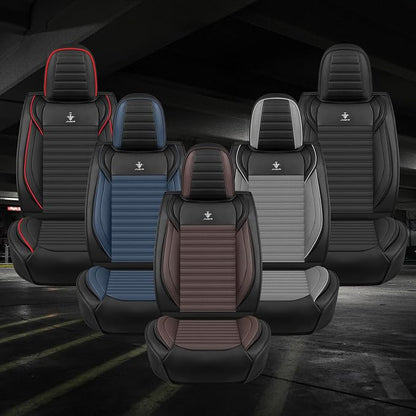 Seat Covers Fit for Nissan Rogue 2015-2026, Breathable and Comfortable Leather Car Seat Cover, Standard Waterproof Cushion Cover Auto Interior Accessories (Black Brown)