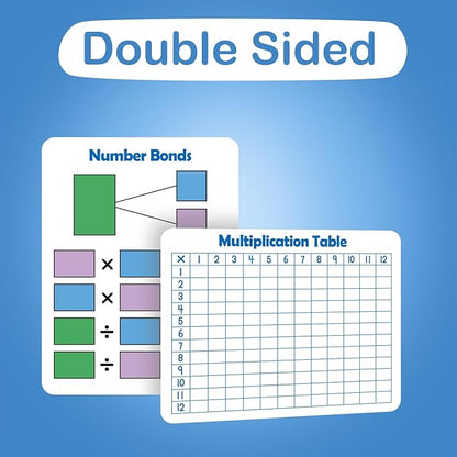 Aizweb 12 Pack Multiplication Chart Dry Erase Board Card,12" x 9" Multiplication Table Times Table Small Whiteboard Math Manipulatives for Kids Student Classroom Must Have Homeschool Teacher Supplies