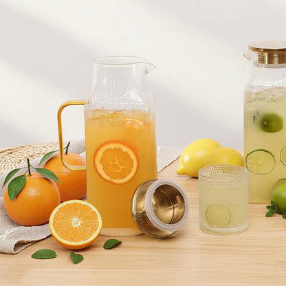 2 Pack 68oz/2 Liter Square Glass Pitcher