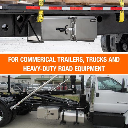 Buyers Products 1762645, 24x24x60 Smooth Aluminum Underbody Truck Tool Box with Double Barn Door, Cam‑Lock Hardware, Rain Gutter Seal, Universal Mount Storage for Flatbed and Trailer Use
