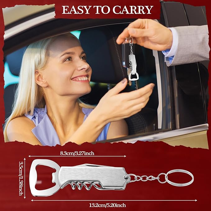 Ziliny 48 Pcs Bottle Opener Keychain Bulk Wine Bottle Beer Opener Keychain