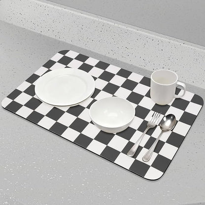 CooRug Checkered Dish Drying Mat