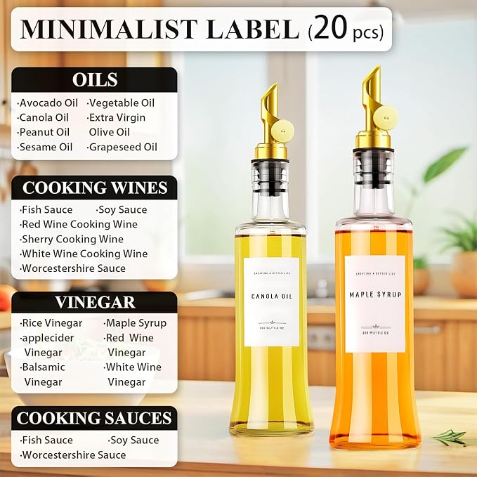 Olive Oil Dispenser Bottles for Kitchen