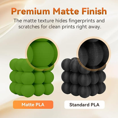 FLASHFORGE PLA Filament 1.75mm +/- 0.02mm, Matte Green 3D Printer Filament 1kg (2.2lbs) Spool, Excellent Printing Performance, Easy to Use for Most FDM 3D Printers