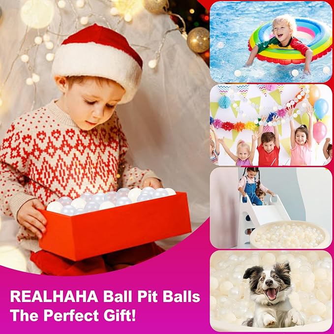 Realhaha Ball Pit Balls 50 100 200 500 Play Balls Plastic Balls for Baby Girls Toddlers Kids Play Tent Pool Playhouse Playpen Party Decoration