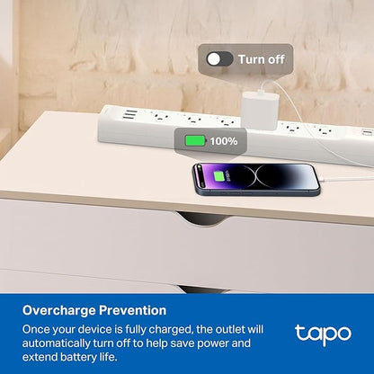 Tapo Smart Wi-Fi Power Strip- 6 Individually Controlled Smart Outlets and 3 USB