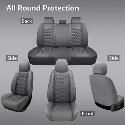 F150 Seat Covers, Custom Ford F150 Truck Seat Cover Fit for 2015-2025 F150 and 2017-2025 F250 F350 F450 Super Duty Crew Cab XL XLT Lariat King Ranch Platinum (Grey, Front and Rear(5 Seats))