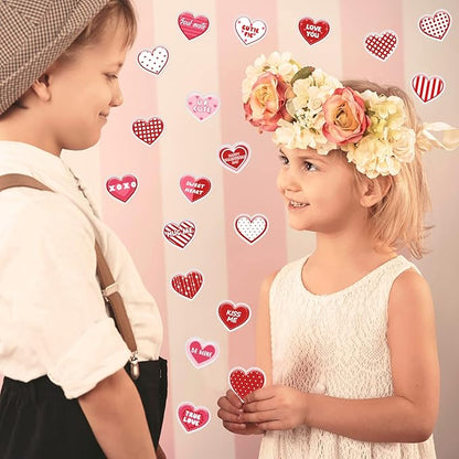 20PCS Valentine's Day Thick Gel Clings Heart-Shaped Gel Clings Decals Valentine's Day Party Anniversary Wedding Party Home Office Supplies Decoration Removable and Reusable