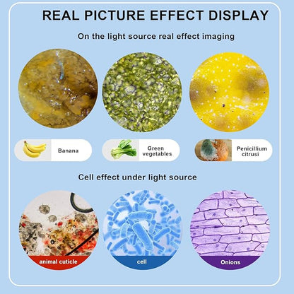 Trinocular Microscope 40X-5000X Magnification Microscope for Adults, Laboratory Grade with Dual Mechanical Stage and HD USB Camera