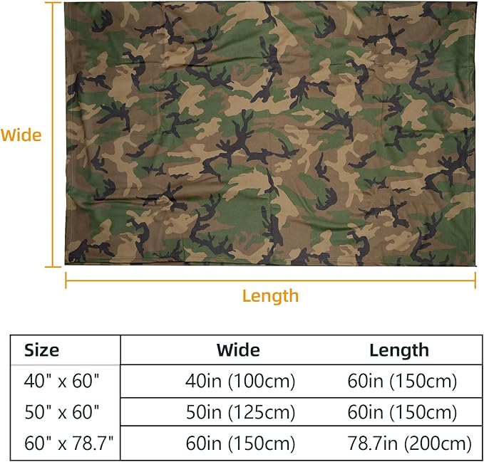 Camo Throw Blanket for Couch Sofa Soft Cozy Blankets Fleece Warm Lightweight Bedding Blanket for Living Room Travel