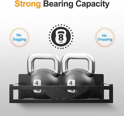 Magnetic Spice Rack for Refrigerator, 4-Pack Metal Seasoning Organizer for Kitchen Storage Organization, Magnetic Shelf for Fridge Space Saving Spice Organizer, Black