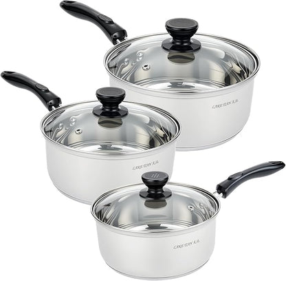 Stainless Steel Saucepan with Lid Set