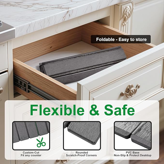 cuomaop Stone Drying Mat for Kitchen Counter Large, Foldable Quick Dry