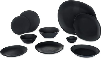 Carlisle FoodService Products Ridge Reusable Plate Salad Plate, Rimless Plate for Home and Restaurant, Melamine, 9 Inches, Slate, (Pack of 12)