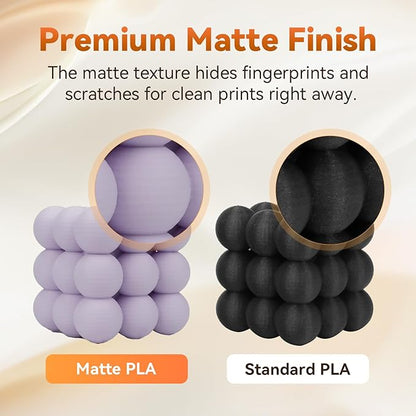 FLASHFORGE PLA Filament 1.75mm +/- 0.02mm, Matte Purple 3D Printer Filament 1kg (2.2lbs) Spool, Excellent Printing Performance, Easy to Use for Most FDM 3D Printers