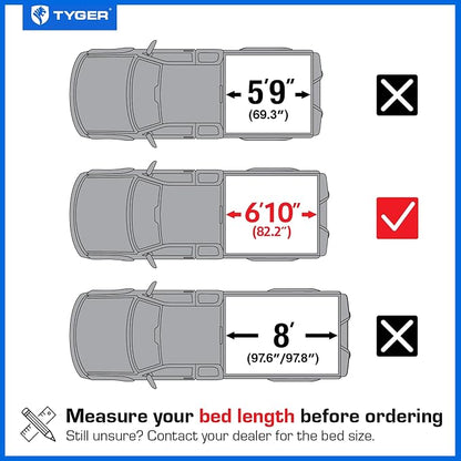 Tyger Auto T1X Soft Roll-Up in Fabric Truck Bed Tonneau Cover Compatible with 2020-2026 Chevy Silverado GMC Sierra 2500 3500HD | 6'10" (82") Bed | TG-BC1C9212X