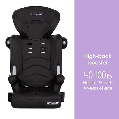 Baby Trend Hybrid SI 3-in-1 Combination Booster Seat, Hoboken Black – Side-Impact Protection, 3-Stage Growth Design, Adjustable Headrest, Cushioned Comfort