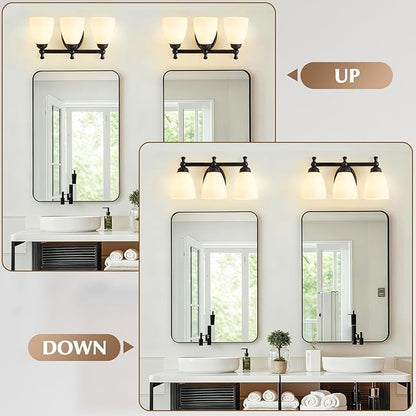 EJIAXIN Vanity Lights for Bathroom, 3-Light Modern Vanity Light Over Mirror
