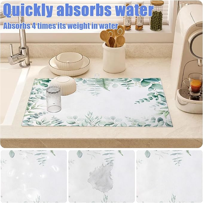 Sage Eucalyptus Dish Drying Mat