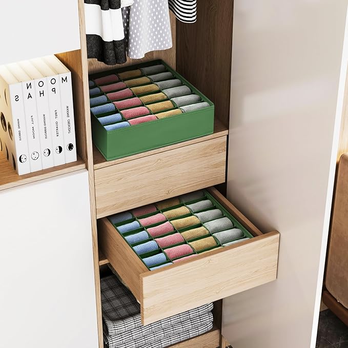 Joyoldelf Sock Drawer Organizer Divider 2 Packs Underwear Organizer, 24 Cell